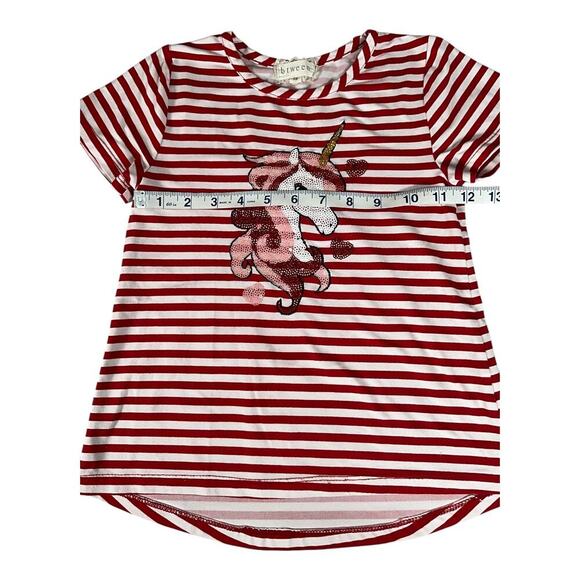 BTWEEN Youth Girls Unicorn Shirt Super Soft Size 6X Red White Great Condition - Picture 4 of 7